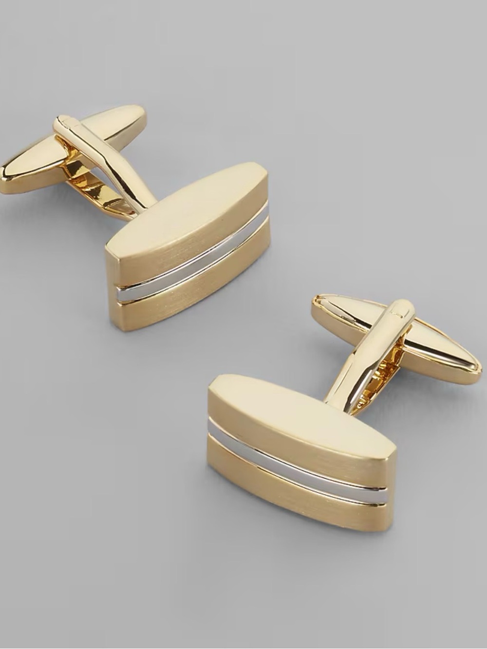 Pronto Uomo Gold Two-Tone Bar Cufflinks - Men's Accessories